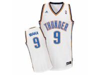 Men Adidas Oklahoma City Thunder #9 Serge Ibaka Swingman White Home NBA Jersey