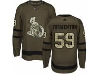Men Adidas Ottawa Senators #59 Alex Formenton Green Salute to Service NHL Jersey