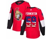 Men Adidas Ottawa Senators #59 Alex Formenton Red USA Flag Fashion NHL Jersey