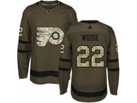 Men Adidas Philadelphia Flyers #22 Dale Weise Green Salute to Service NHL Jersey