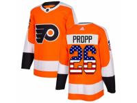Men Adidas Philadelphia Flyers #26 Brian Propp Orange USA Flag Fashion NHL Jersey