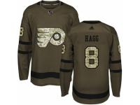 Men Adidas Philadelphia Flyers #8 Robert Hagg Green Salute to Service NHL Jersey