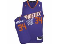 Men Adidas Phoenix Suns #34 Charles Barkley Swingman Purple Road NBA Jersey