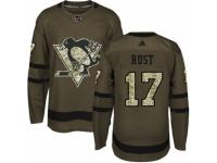Men Adidas Pittsburgh Penguins #17 Bryan Rust Green Salute to Service NHL Jersey