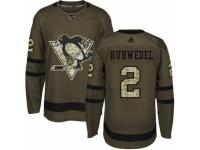 Men Adidas Pittsburgh Penguins #2 Chad Ruhwedel Green Salute to Service NHL Jersey