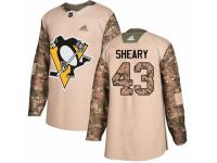 Men Adidas Pittsburgh Penguins #43 Conor Sheary Camo Veterans Day Practice NHL Jersey