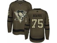 Men Adidas Pittsburgh Penguins #75 Ryan Reaves Green Salute to Service NHL Jersey