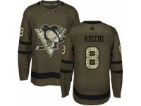 Men Adidas Pittsburgh Penguins #8 Mark Recchi Green Salute to Service NHL Jersey