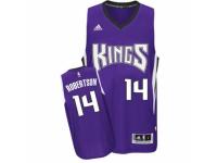 Men Adidas Sacramento Kings #14 Oscar Robertson Swingman Purple Road NBA Jersey