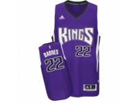 Men Adidas Sacramento Kings #22 Matt Barnes Swingman Purple Road NBA Jersey