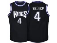 Men Adidas Sacramento Kings #4 Chris Webber Swingman Black Throwback NBA Jersey