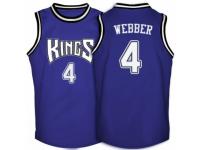 Men Adidas Sacramento Kings #4 Chris Webber Swingman Purple Throwback NBA Jersey