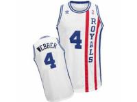 Men Adidas Sacramento Kings #4 Chris Webber Swingman White Throwback NBA Jersey