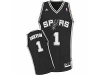Men Adidas San Antonio Spurs #1 Kyle Anderson Swingman Black Road NBA Jersey