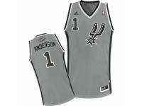 Men Adidas San Antonio Spurs #1 Kyle Anderson Swingman Silver Grey Alternate NBA Jersey