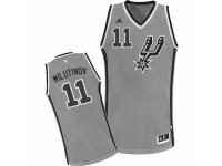 Men Adidas San Antonio Spurs #11 Nikola Milutinov Swingman Silver Grey Alternate NBA Jersey