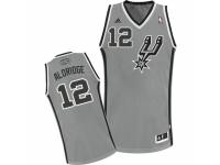Men Adidas San Antonio Spurs #12 LaMarcus Aldridge Swingman Silver Grey Alternate NBA Jersey