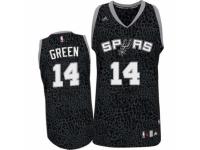 Men Adidas San Antonio Spurs #14 Danny Green Swingman Black Crazy Light NBA Jersey