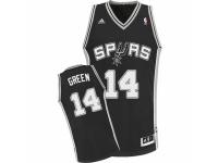 Men Adidas San Antonio Spurs #14 Danny Green Swingman Black Road NBA Jersey
