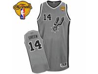 Men Adidas San Antonio Spurs #14 Danny Green Swingman Silver Grey Alternate Finals Patch NBA Jersey