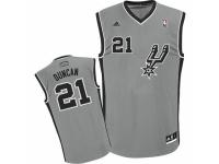 Men Adidas San Antonio Spurs #21 Tim Duncan Swingman Silver Grey Alternate NBA Jersey