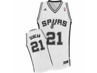 Men Adidas San Antonio Spurs #21 Tim Duncan Swingman White Home NBA Jersey