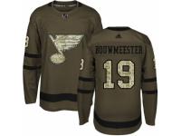 Men Adidas St. Louis Blues #19 Jay Bouwmeester Green Salute to Service NHL Jersey