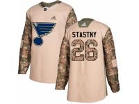 Men Adidas St. Louis Blues #26 Paul Stastny Camo Veterans Day Practice NHL Jersey