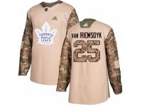 Men Adidas Toronto Maple Leafs #25 James Van Riemsdyk Camo Veterans Day Practice NHL Jersey