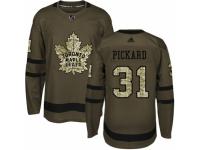 Men Adidas Toronto Maple Leafs #31 Calvin Pickard Green Salute to Service NHL Jersey