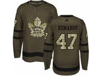Men Adidas Toronto Maple Leafs #47 Leo Komarov Green Salute to Service NHL Jersey