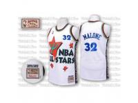 Men Adidas Utah Jazz #32 Karl Malone Swingman White 1995 All Star Throwback NBA Jersey