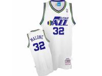 Men Adidas Utah Jazz #32 Karl Malone Swingman White Throwback NBA Jersey