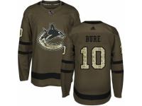 Men Adidas Vancouver Canucks #10 Pavel Bure Green Salute to Service NHL Jersey