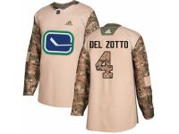 Men Adidas Vancouver Canucks #4 Michael Del Zotto Camo Veterans Day Practice NHL Jersey