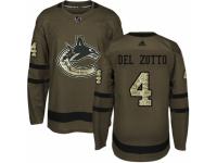 Men Adidas Vancouver Canucks #4 Michael Del Zotto Green Salute to Service NHL Jersey