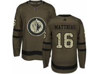 Men Adidas Winnipeg Jets #16 Shawn Matthias Green Salute to Service NHL Jersey