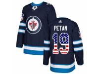 Men Adidas Winnipeg Jets #19 Nic Petan Navy Blue USA Flag Fashion NHL Jersey