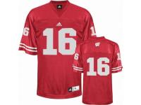 Men Adidas Wisconsin Badgers #16 Russell Wilson Red Authentic NCAA Jersey