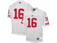 Men Adidas Wisconsin Badgers #16 Russell Wilson White Authentic NCAA Jersey