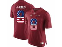 Men Alabama Crimson Tide #8 Julio Jones Red USA Flag College Limited Jersey