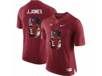 Men Alabama Crimson Tide #8 Julio Jones Red With Portrait Print College Football Jersey