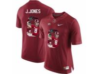 Men Alabama Crimson Tide #8 Julio Jones Red With Portrait Print College Football Jersey