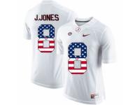 Men Alabama Crimson Tide #8 Julio Jones White USA Flag College Limited Jersey