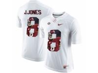 Men Alabama Crimson Tide #8 Julio Jones White With Portrait Print College Football Jersey