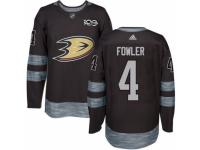 Men Anaheim Ducks #4 Cam Fowler Black 1917-2017 100th Anniversary Stitched NHL Jersey
