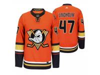 Men Anaheim Ducks Hampus Lindholm 2019-20 Third Alternate Orange Jersey