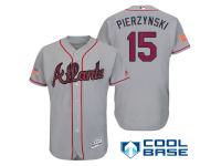 Men Atlanta Braves #15 A.J. Pierzynski Gray Stars & Stripes 2016 Independence Day Cool Base Jersey