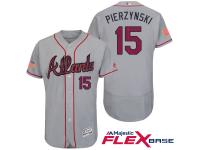 Men Atlanta Braves #15 A.J. Pierzynski Gray Stars & Stripes 2016 Independence Day Flex Base Jersey