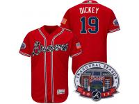 Men Atlanta Braves #19 R.A. Dickey Red 2017 Flex Base All-Star Game Patch Jersey